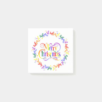 Post-it Notes Couronne de Noël arc-en-ciel Joyeux