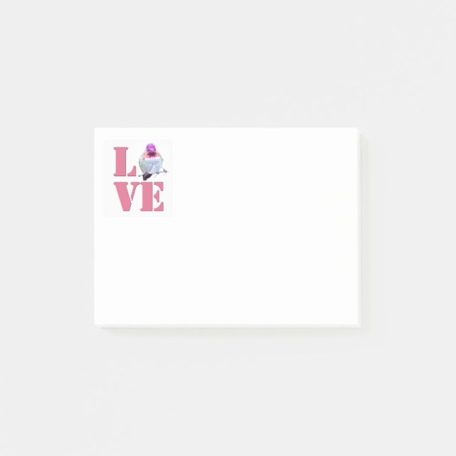 Post-it® Notes d'AMOUR des colibris roses (Devant)