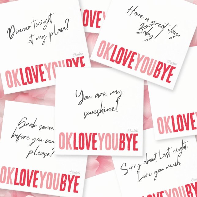 Post-it® Notes d'amour romantique sucré Notes en rouge rose (Sweet Romantic Love Notes Red Pink Sticky Notes)