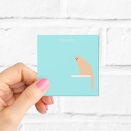 Post-it® Notes de chat au gingembre orange mignon avec nom