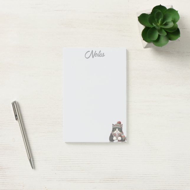 Post-it® Notes de chat d'hiver cosy (Bureau)