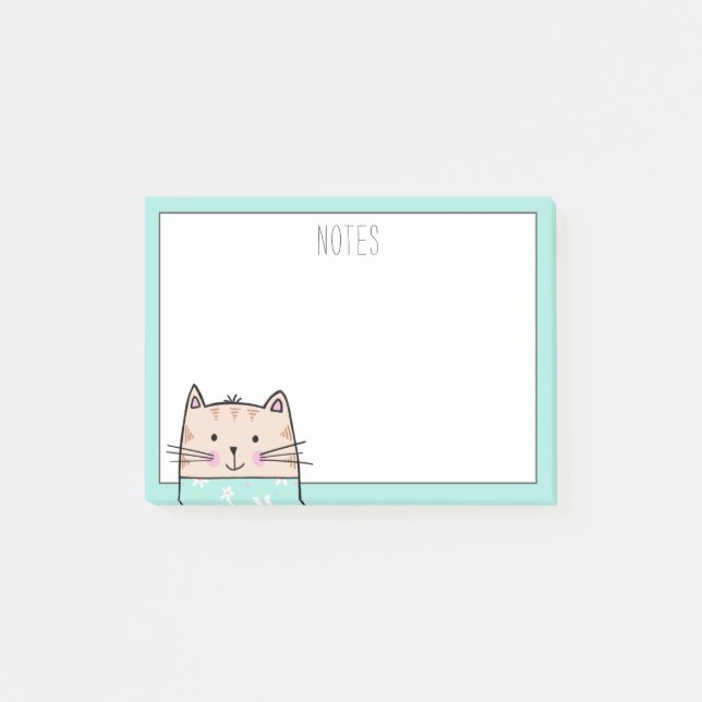 Post-it® Notes de chat floral personnalisées (Devant)