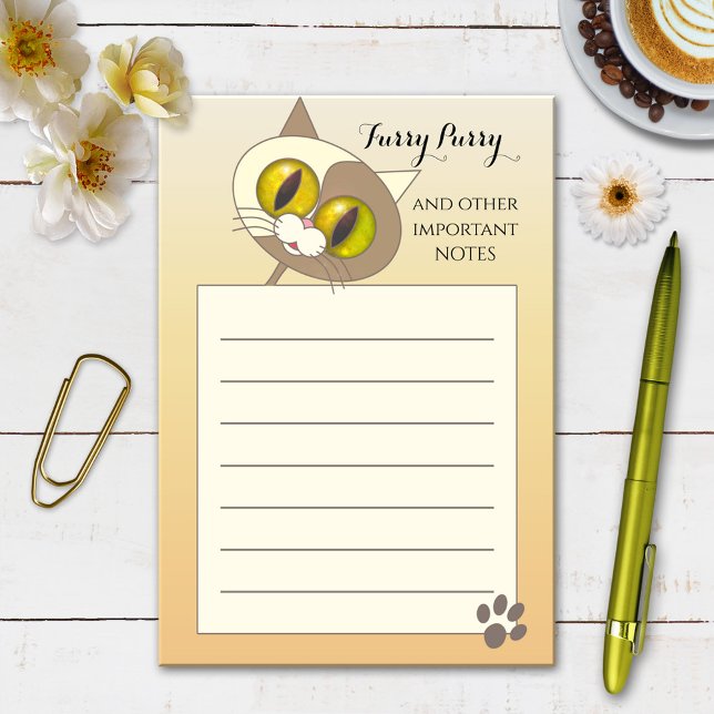 Post-it® Notes de chat fourrure purée (Post it notes featuring a cute kitty cat cartoon image)