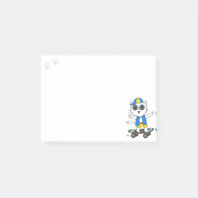 Post-it® Notes de chat patineur mignon (Devant)