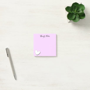 Post-it® Notes de coeur blanches sur arrière - plan rose