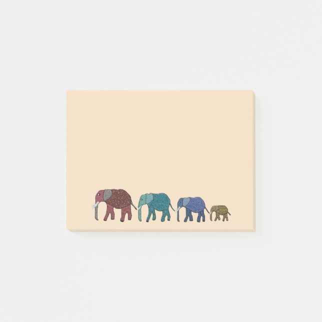 Post-it® Notes de Courrier-it® d'éléphants africains (Devant)