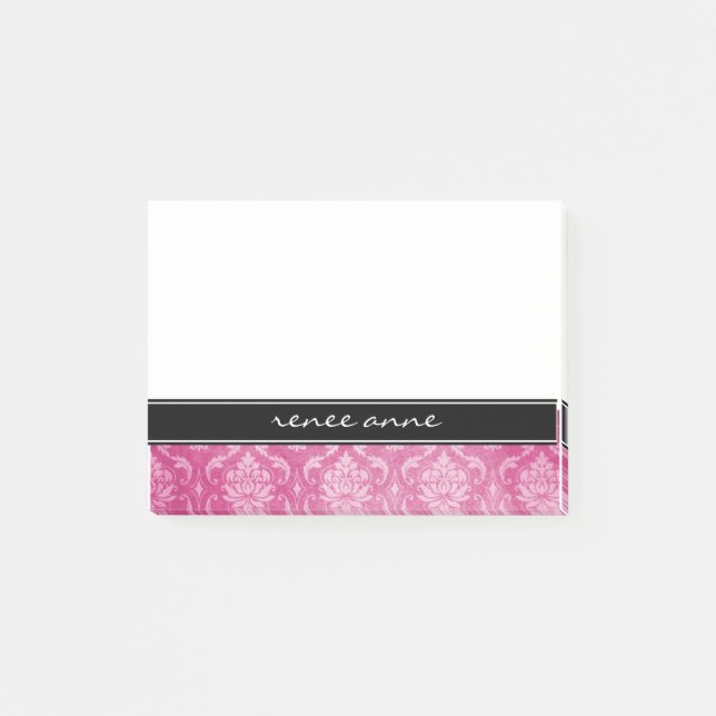 Post-it® Notes de Courrier-it® personnalisées par noir rose (Devant)