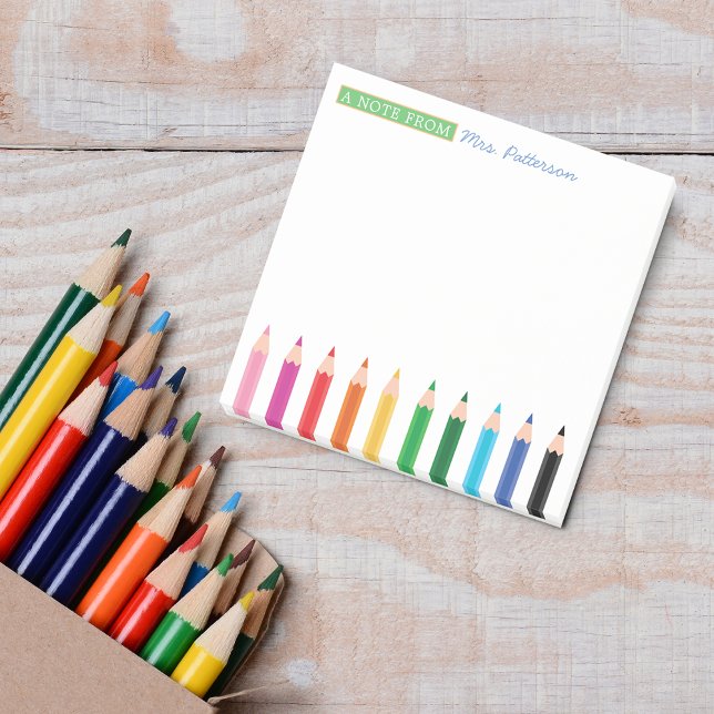 Post-it Notes de crayon de couleur personnalisés p (Teacher Personalized Color Pencil Notes)