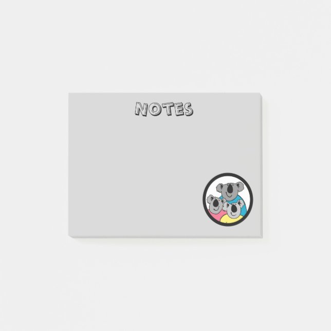 Post-it® Notes de famille de l'ours Koala (Devant)