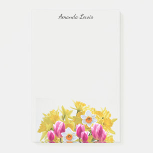Post-it® Notes de fleurs de jonquille jaunes personnalisées