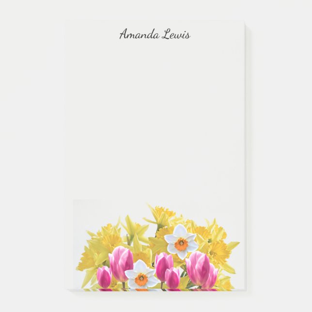 Post-it® Notes de fleurs narcisse jaune personnalisées (Devant)