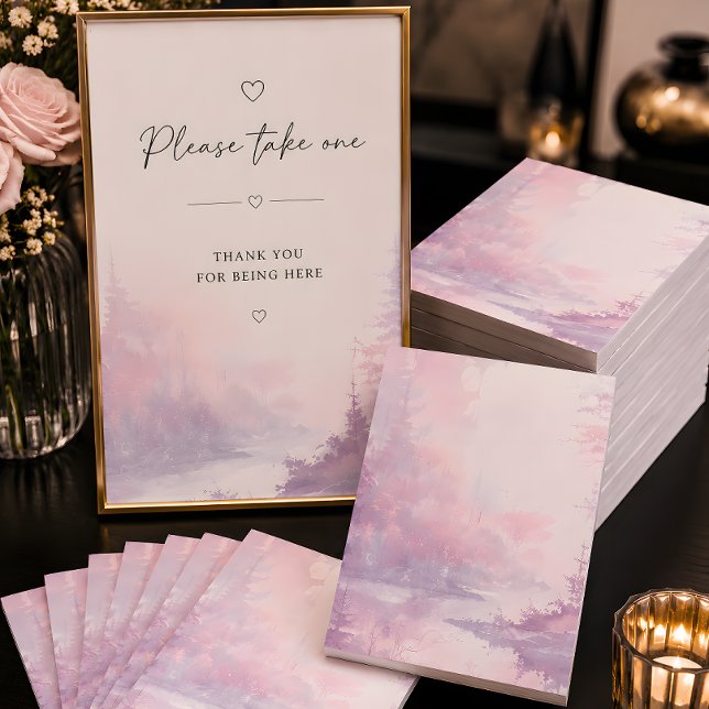 Post-it® Notes de forêt embrumée rose tendre (Please take one home as a beautiful keepsake from the event.)