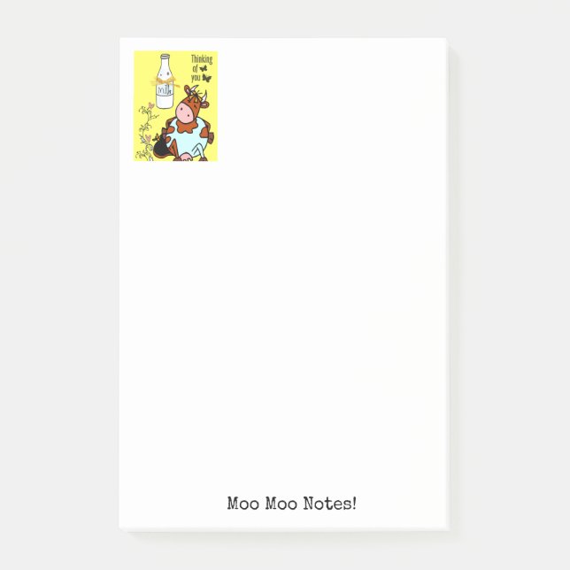 Post-it® Notes de lait de vache jaune  (Devant)