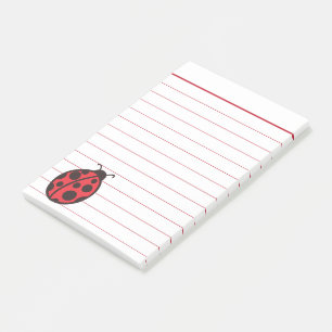 Post-it® Notes de l'article de Ladybug lined Red