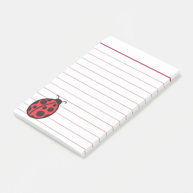 Post-it® Notes de l'article de Ladybug lined Red (Incliné)