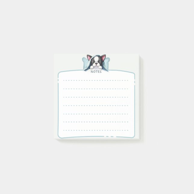 Post-it® Notes de l'émission Sleeping Boston Terrier (Devant)