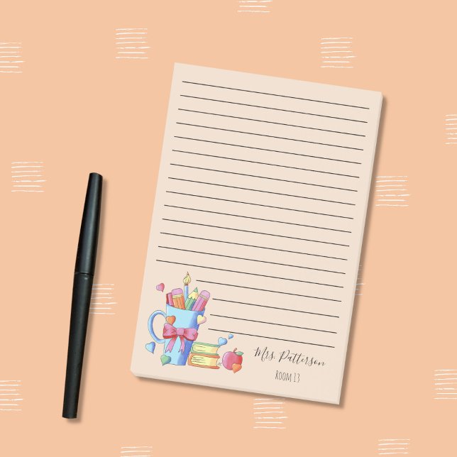 Post-it® Notes de l'enseignant de l'aquarelle Coeurs gouver (Watercolor books , apple and little hearts teacher ruled sticky notes .
)