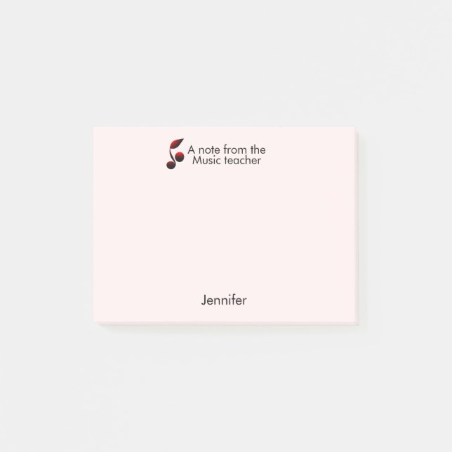 Post-it® Notes de l'enseignant de musique ajouter le nom te (Devant)