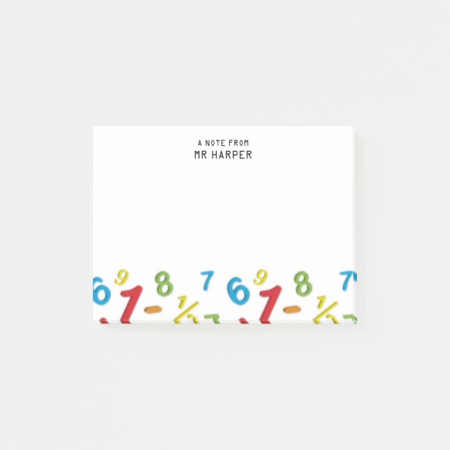 Post-it Notes de maths123 personnalisés amusants (Devant)