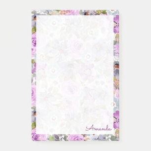 Post-it® Notes de motifs floraux d'aquarelle