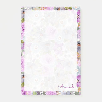 Post-it® Notes de motifs floraux d'aquarelle