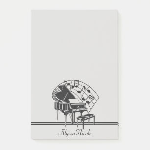 Post-it® Notes de musique personnalisées en noir et blanc p