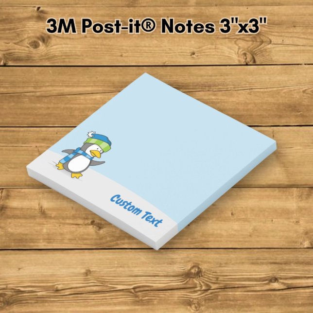 Post-it® Notes de petit pingouin marchant sur la neige (Créateur téléchargé)
