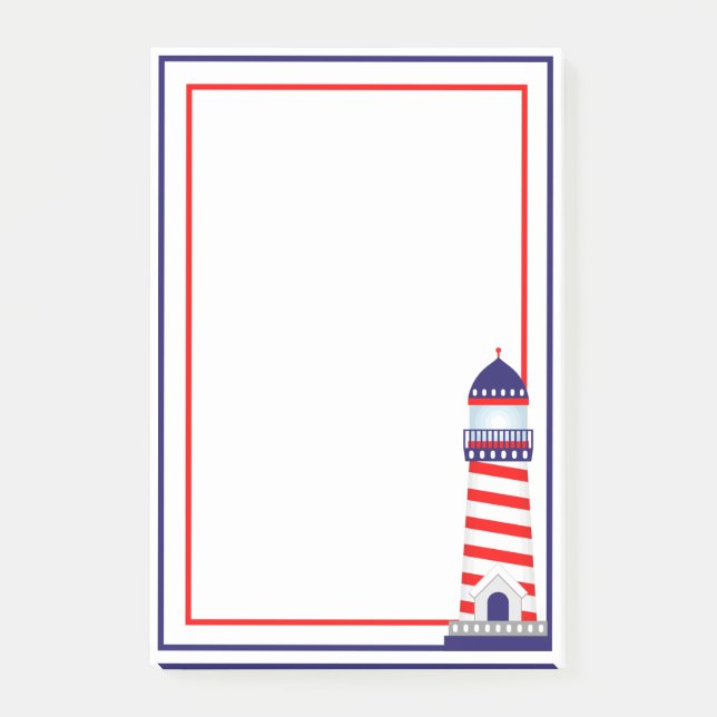 Post-It Notes de phare patriotique rouge blanc ble (Devant)