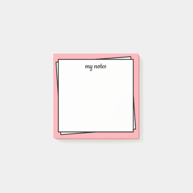 Post-it® Notes de post-informatique rose ultra minimaliste (Devant)