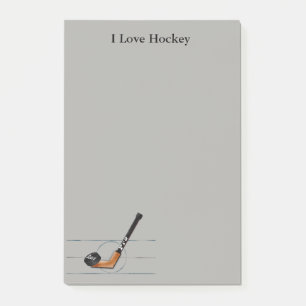 Post-it® Notes de post-it "10x6"" aime hockey" d'amusement