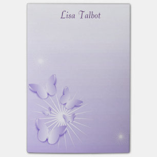 Post-it® Notes de post-it assez pourpres de papillons