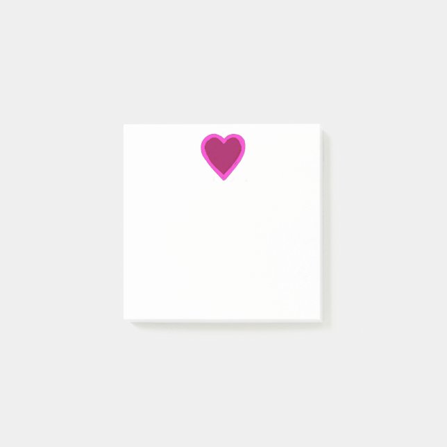 Post-it® Notes de post-it assez roses de coeur (Devant)