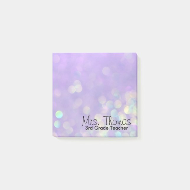 Post-it® Notes de post-it de Bokeh (pourpres) (Devant)