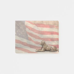 Post-it® Notes de post-it de chien de bronze de drapeau