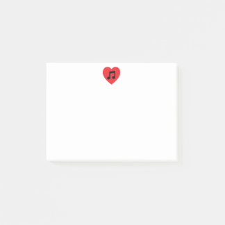 Post-it® Notes de post-it de coeur de note de musique