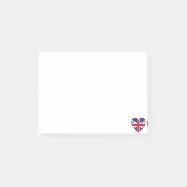 Post-it® Notes de post-it de coeur d'Union Jack (Devant)