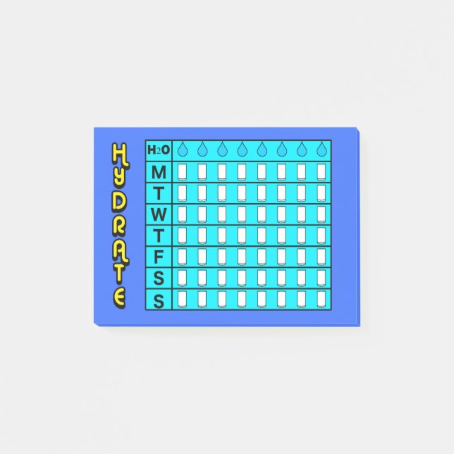 Post-it® Notes de post-it de diagramme d'hydratation (Devant)
