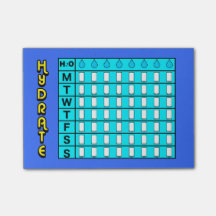 Notes de post-it de diagramme d'hydratation