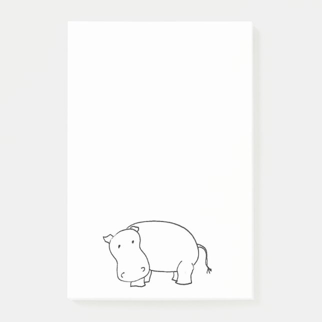 Post-it® Notes de post-it d'hippopotame (Devant)