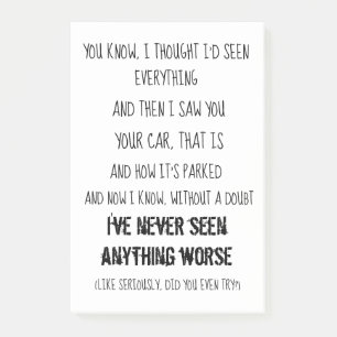 Post-it® Notes de post-it drôles de stationnement