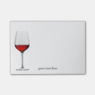 Post-it® Notes de post-it en verre de vin rouge
