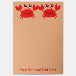 Post-it® Notes de post-it heureuses de crabe
