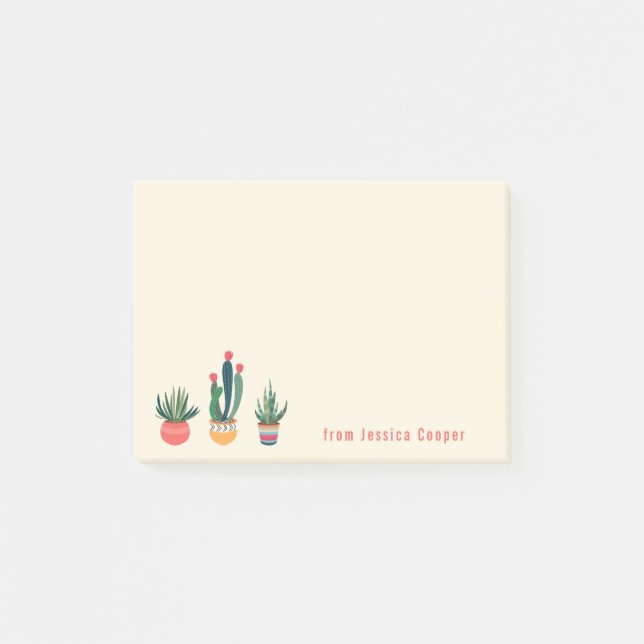 Post-it® Notes de post-it mises en pot de Succulents (Devant)