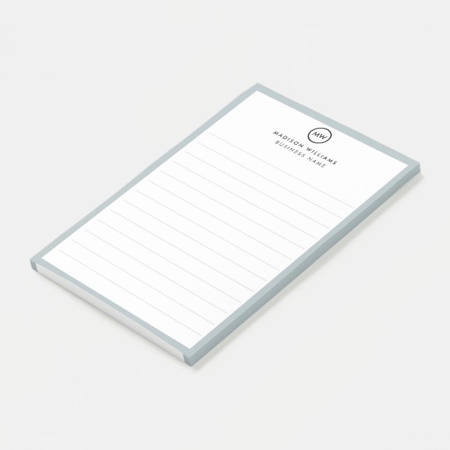 Post-it® Notes de post-it monogramme minimum pour le client (Incliné)