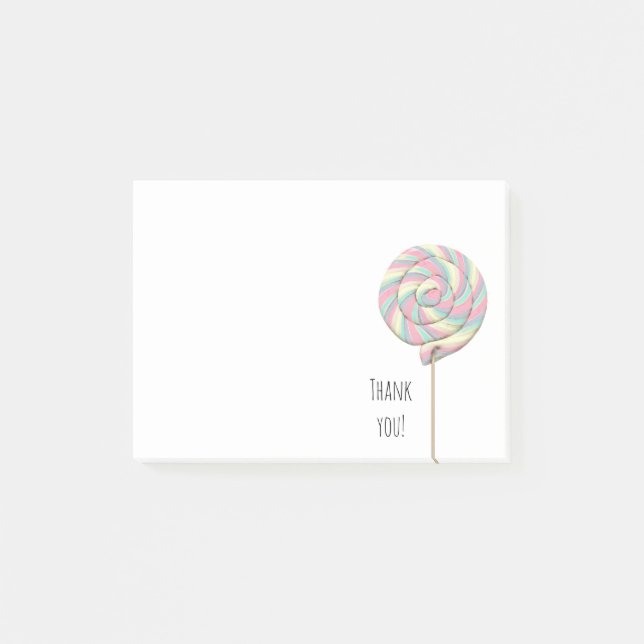 Post-it® Notes de post-it Pink Swirl Lollipop (Devant)