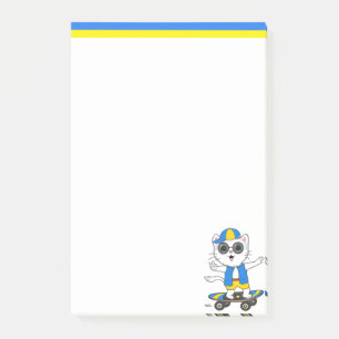 Post-it® Notes de post-it pour le chat de patinage mignon
