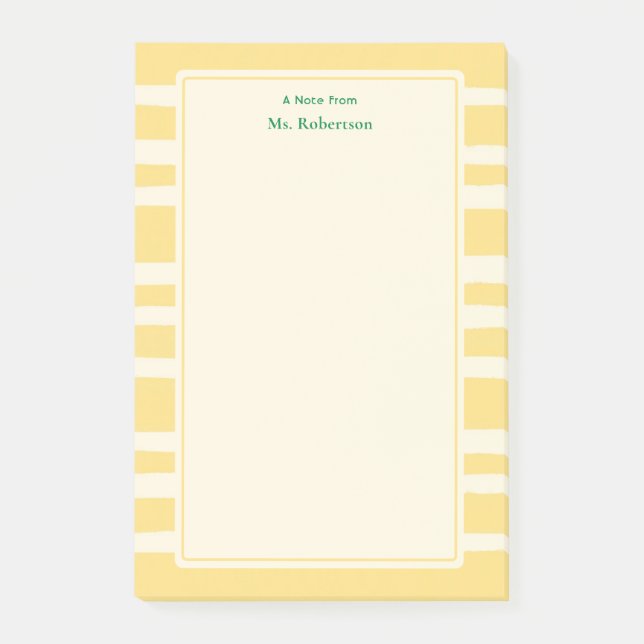 Post-it® Notes de professeur personnalisées bandes jaunes m (Devant)
