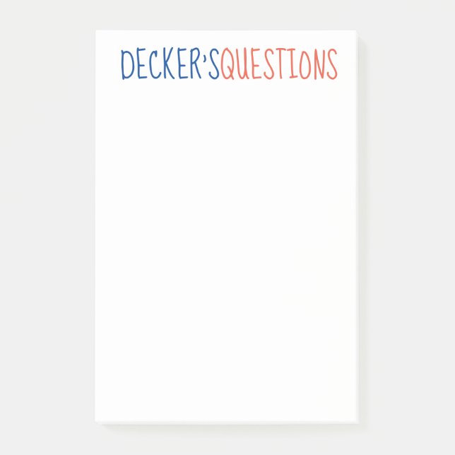 Post-it® Notes de questions PERSONNALISÉES (Devant)