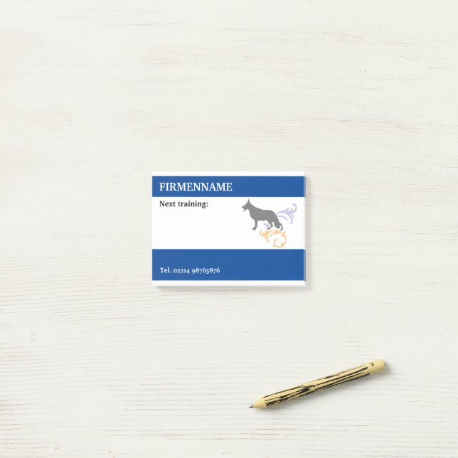 Post-it® Notes de rendez-vous de chien de berger (Sur un bureau)