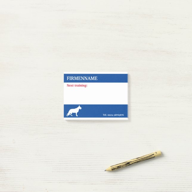 Post-it® Notes de rendez-vous de chien de berger (Sur un bureau)